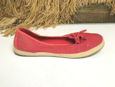 Ugg Australia Red Braid Shearling Leather Flat Shoe sz 10  1008397