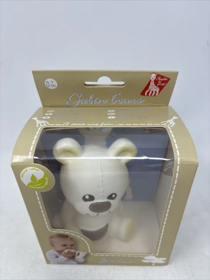 Vulli Gabin The Bear Rattle Kid's White Natural Rubber Teeth Toy 0+ Mo La Giraff - Image 3 of 4