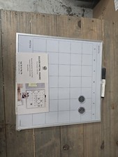 U Brands Silver Metal Frame Dry Erase Calendar 14"x14" NEW; FREE SHIP