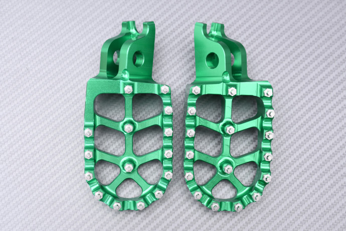 Repose-pieds vert alu pour moto Honda CRF 250 R années 2015-2017