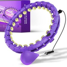 Smart Weighted Fitness Hoop For Adults 24 Detachable Knots Beginner Purple