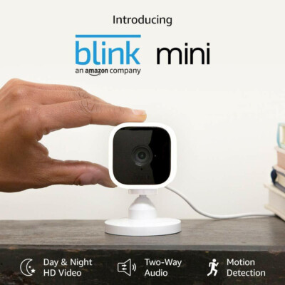 Blink Mini   Compact indoor plug-in smart security camera, 1080 HD - 1 Camera