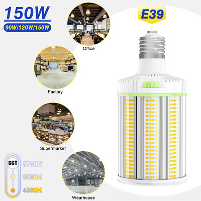 600W Equivalent LED Corn Light Bulb 150W/120W/90W 4500K-57000K E39 100-277VAC