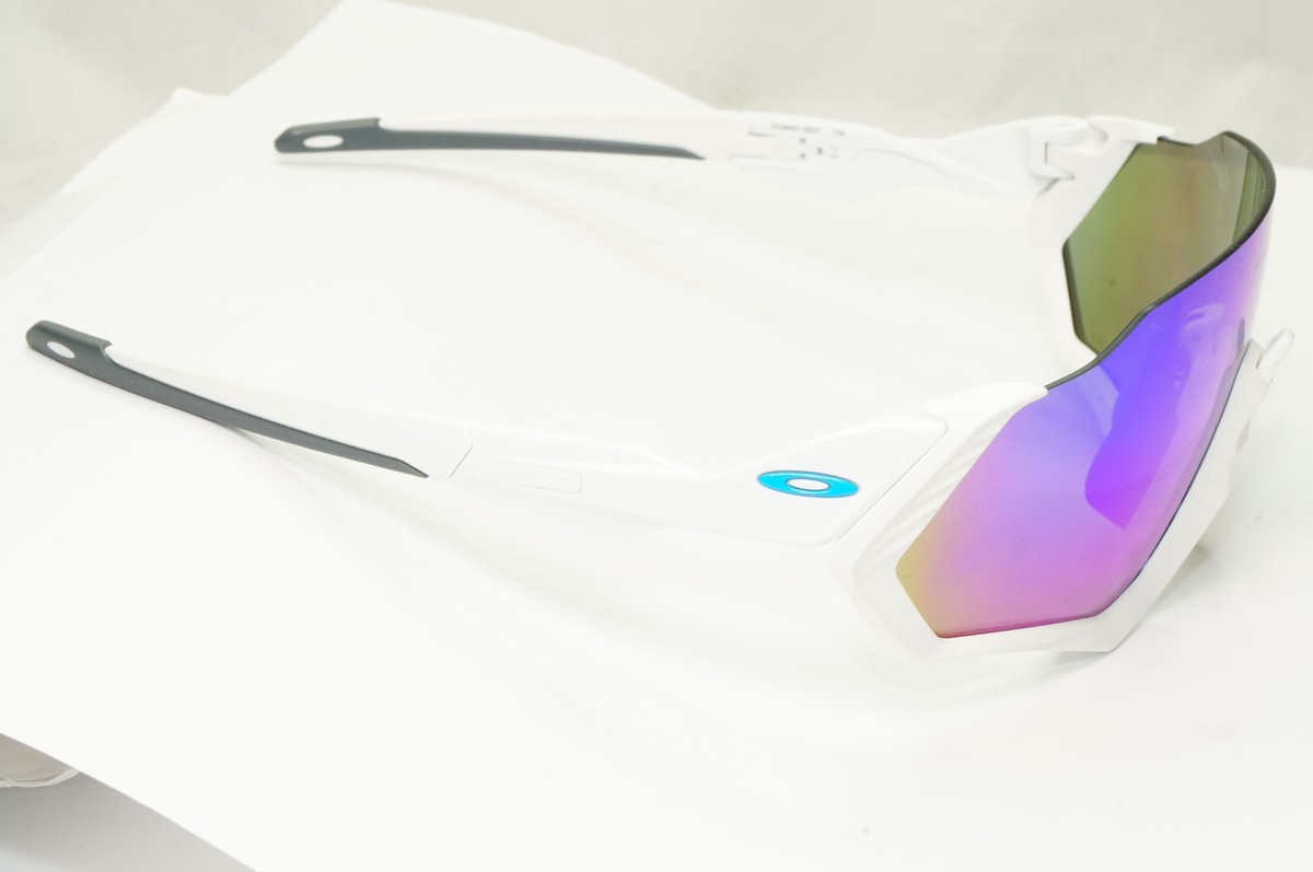 Oakley Flight Jacket Sunglasses Mirror Blue White Prizm Sapphire