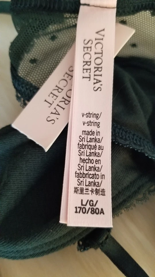 NUEVO PANTY TANGA VICTORIA'S SECRET PUNTO MALLA ALGODÓN ELÁSTICO TANGA GRANDE VERDE Foto 4 de 4