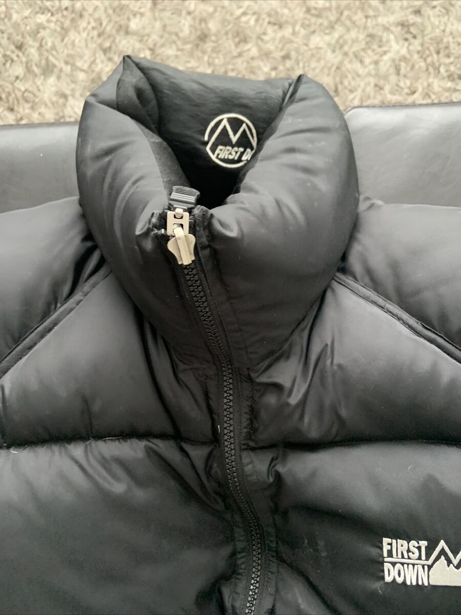 VINTAGE FIRST DOWN - MENS PUFFER Jacket Black Reversible VINTAGE FIRST DOWN - MENS PUFFER Jacket Black Reversible