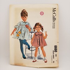 Vintage 1962 McCalls Childs Dress Pattern Gir...