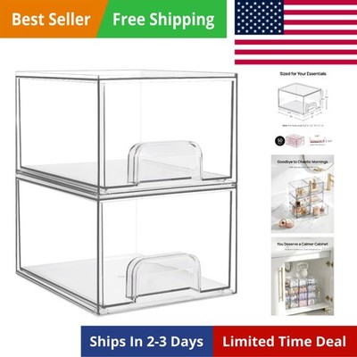 Cosmetic Organizer Acrylic Drawer Storage Bins for Vanity Bathroom Kitchen