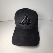 Los Angeles Dodgers Hat Cap Snap Back Mens Black MLB Baseball Blackout Urban Man