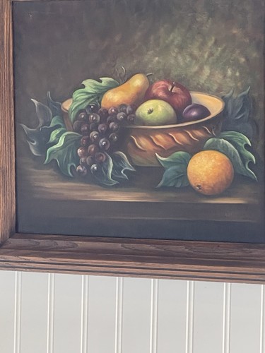 Pintura al óleo de arte fijo | Cuenco de fruta | Realismo | Pintado a mano | Enmarcado - Imagen 4 de 5
