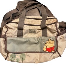 RARE Vintage -DISNEY BABY- Winnie The Pooh Large GREEN Brown Diaper Bag 15" LONG
