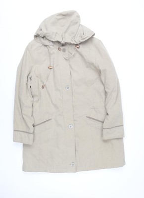 Bonmarché Regenmantel Damen beige mittellang mit Kapuze