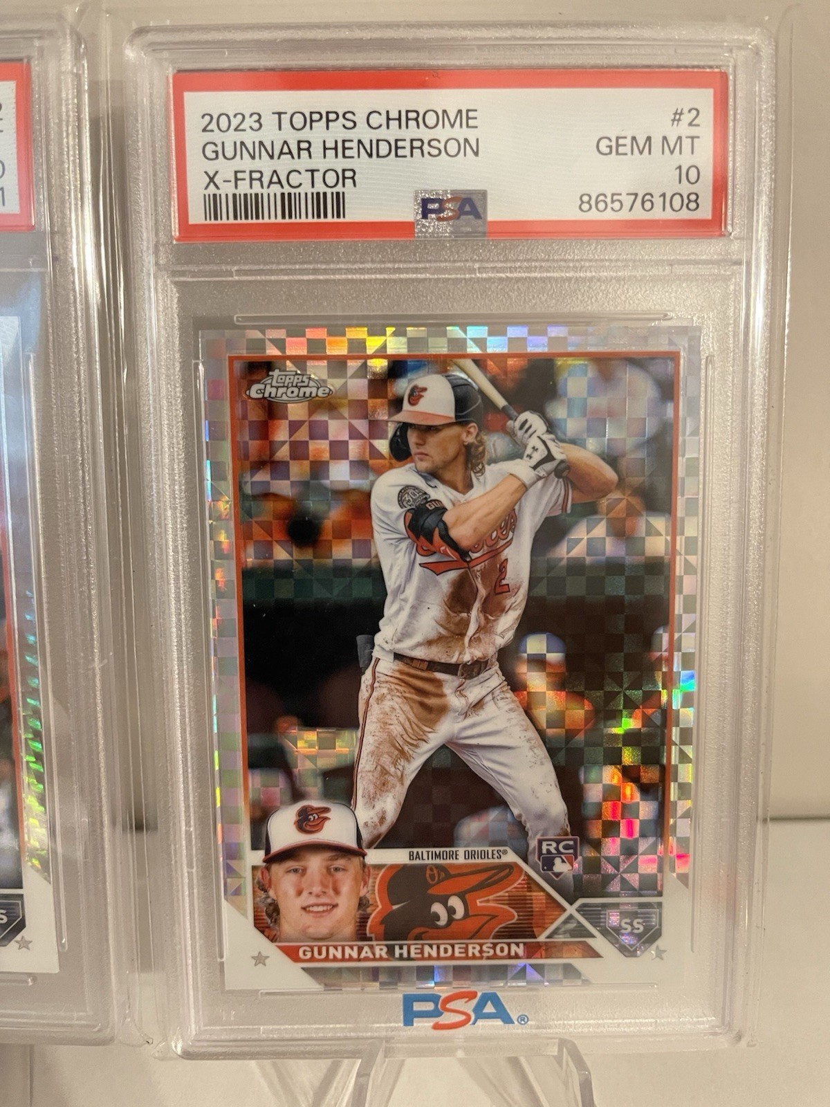 2023 Topps Chrome MLB #2 Gunnar Henderson Parallel Rookie Card PSA 10 Lot Of 3 view 4