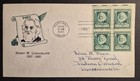 1940 FDC Cover Block 4 US Scott 864 Henry Wadsworth Longfellow Famous Americans — photo 1
