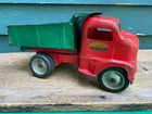 Vintage Tonka Cab Over Red & Green Pressed Steel Lever Action Toy Dump Truck