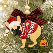 French Bulldog Christmas Ornament for Dogs Owner 2.8x3.9 inches, Bull