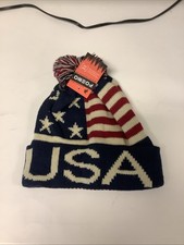 USA Winter Beanie With USA Flag Design One Size Fits All