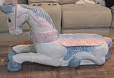 Vintage Folk Art Carved Wooden Carousel Horse Sculpture Rare 22"x12"x6" XL Heavy