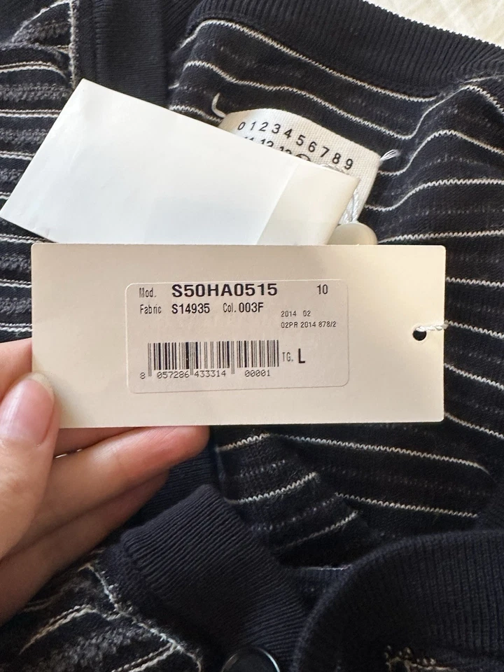 Maison Margiela Navy Striped Cardigan Size L - Image 4 of 4