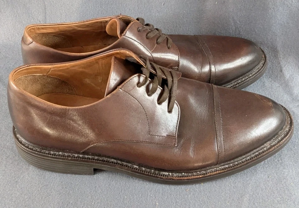 Sapato Oxford Polo Ralph Lauren Masculino Marrom Asher Captoe Couro EUA 10D S6 - Imagem 2 de 4