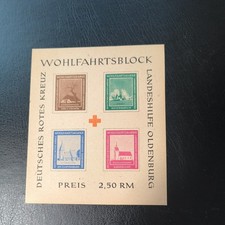 Oldenburg 1948 private Blockausgabe " Wohlfahrtsblock Landeshilfe" Block IB (4)