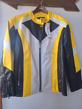 NWT Urban Outfitters Yellow/Black Faux Leather Moto Jacket Womens Size S