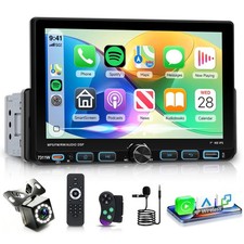 Autoradio 1 Din Bluetooth 52 Wireless CarPlay Android Auto FM AM Rds 7 Pollici - Miniatura 1