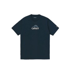 Carhartt WIP Geo Script T-Shirt Embroidered Organic Cotton - Navy Men's Medium