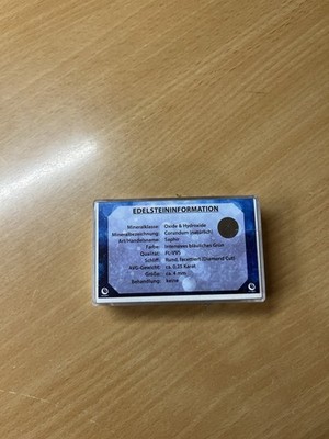 Bläulich Grüner Saphir 0,25 Carat mit Zertifikat - Rund