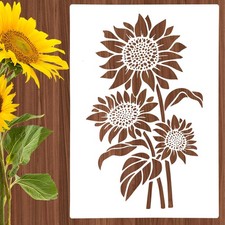 Large Sunflower Stencils for Painting - 11.8x8.3 Inch Flower Stencils for Painti