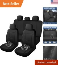 Waterproof Car Seat Covers, Car Seat Covers Black Seat Covers for Full Set