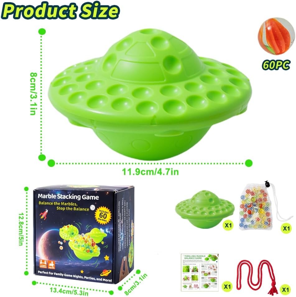 Marble Balance Board Game for Kids & Adults – Fun Family Stacking Challenge... 