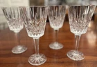 Vintage Waterford Crystal Lismore Tall Water Goblets 8-1/4" - Set of 4 Glasses