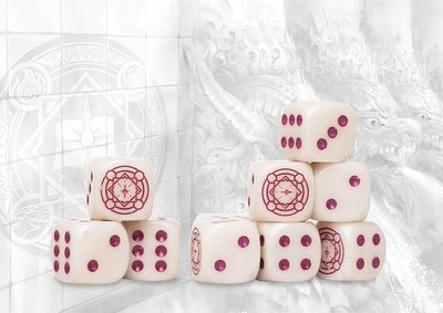 Conquest: Sorcerer Kings Logo On Royal Magenta Marbled Dice 24ct