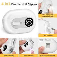 4 In1 Electric Nail Clippers Automatic Nail Clipper Trimmer Cutter Manicure Safe