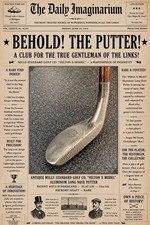 Antique Mills Standard Golf Co. Hilton X Model Alum Long Nose Hickory Putter