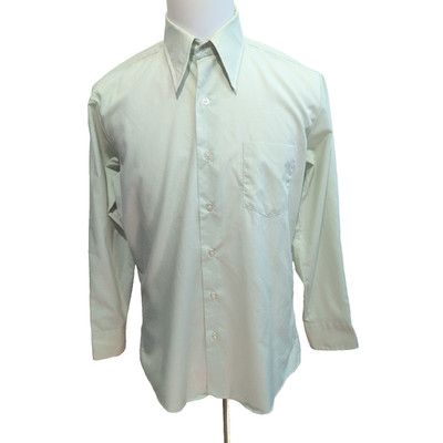 Montgomery Ward Shirt M/L Pastellgrün Stehkragen Made in Korea Vintage