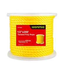 1/2 200'' Floatable 3-Strand Yellow Twisted Polypropylene Rope