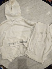 Size M Juicy Couture Velour Tracksuits Set Logo Print Oyster White Y2K NWT