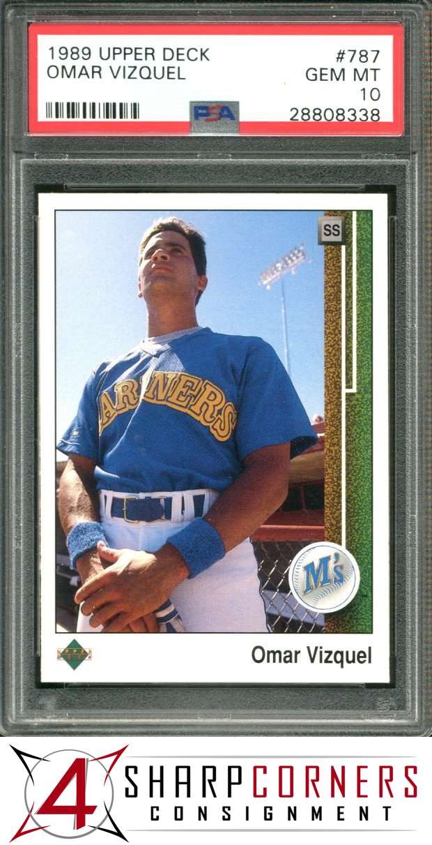 1989 UPPER DECK #787 OMAR VIZQUEL RC MARINERS PSA 10