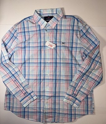 Vineyard Vines Shirt Mens Sz XXL Button Up Slim Fit Whale Shirt Plaid NWT