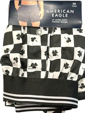 NWT AMERICAN EAGLE 4" Ultra Soft Pocket Boxer Sz XS-S-M-L-XL Green Shamrocks #80