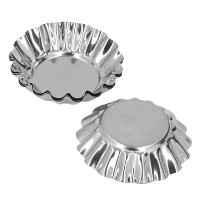 GE 12Pcs Egg Tart Mold Mini Runde Kuchen Pan Stainless Steel Tool Set Kit Für