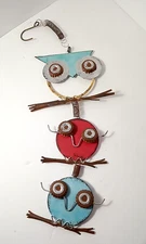 Stacked Owl  Bouncy Hanging Garden Decor Sunset Vista Designs 13.5"x7"x1"