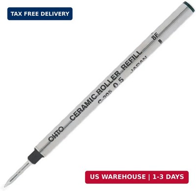 Ohto Ceramic Roller Water-Based Refills C-305, Black Ink, Metal Body Fine Point
