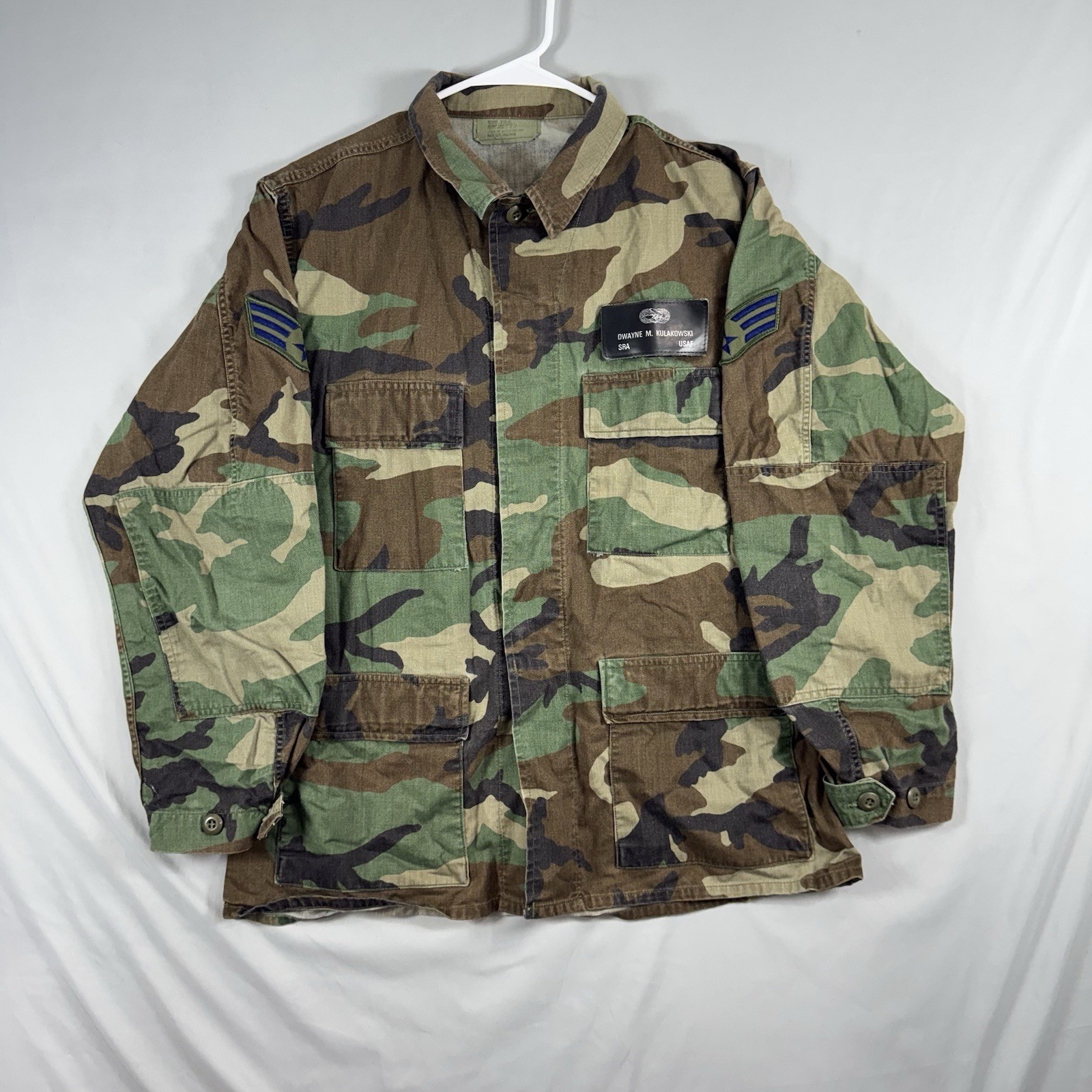Vintage US Army Jacket Men’s Medium Regular Woodland Camo Combat Coat 80s BDU
