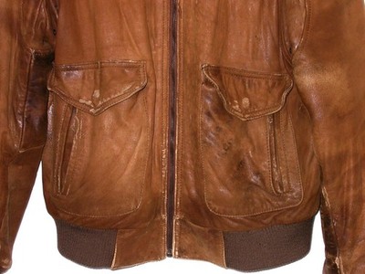 Vtg Grunge Fox Run Suede Leather Mens M (40) Bomber Jacket Wrecked