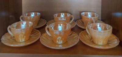 Vintage Kaffeetassen Set mit Untertasse Anchor Hocking