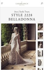 Casablanca Bridal 2228 Belladonna Lace Wedding Dress Size 10 Ivory