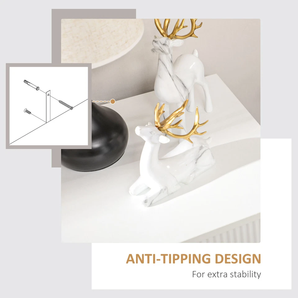 HOMCOM 3 Drawer Dresser, Chest of Drawers Storage Cabinet, White - Image 4 of 4